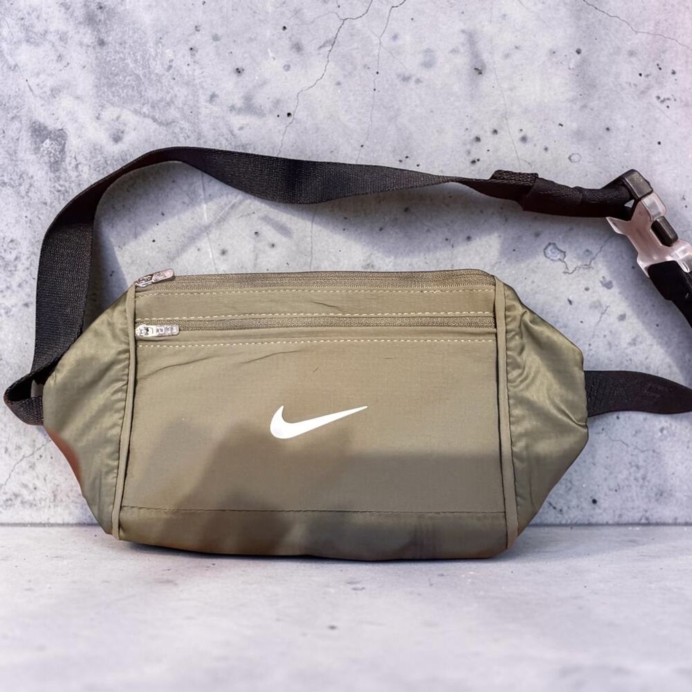 Nike CAM55215 Olive Green Running Belt Waist Pack Crossbody Fanny Pack OS